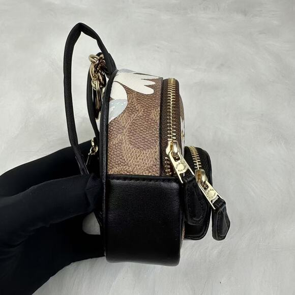 Coach Mini Court Backpack Bag Charm In Signature Canvas With Floral Print NWT - Picture 5 of 8